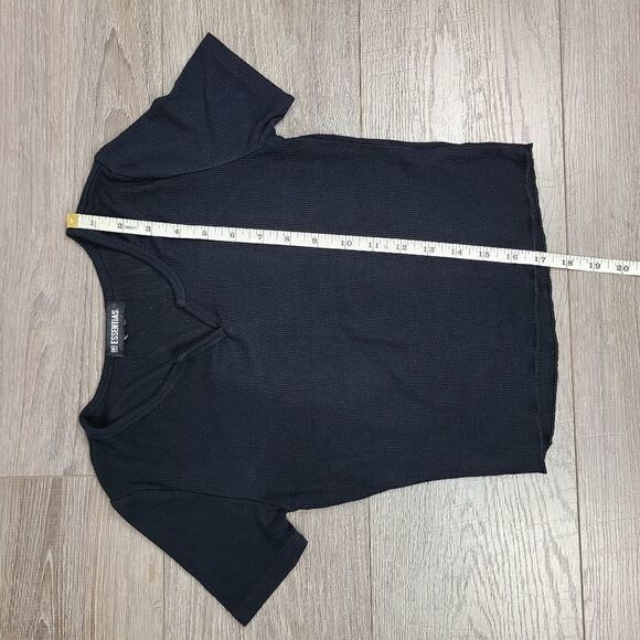 Streetwear Society Essentials Black Ribbed Short Sleeve T-Shirt XS - Picture 15 of 16